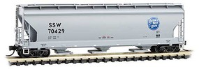 Micro-Trains ACF 3-Bay Center Flow Covered Hopper with Elongated Hatches Ready to Run Cotton Belt SSW 70429 (gray, blue, Cotton Belt Logo) N-Scale Micro-Trains ACF 3-Bay Center Flow Covered Hopper with Elongated Hatches Ready to Run Cotton Belt SSW 70429 (gray, blue, Cotton Belt Logo) N-Scale