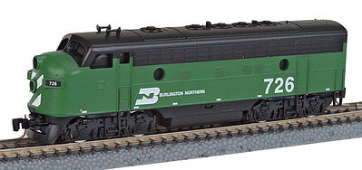 Micro-Trains F7A Powered Burlington Northern #726 Z Scale Model Train Diesel Locomotive #98001251
