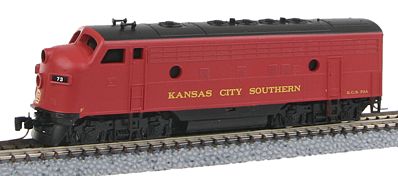 Micro-Trains EMD F7A Kansas City Southern #73 (red, black) Z Scale Model Train Diesel Locomotive #98001310