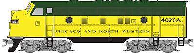 Micro-Trains F7A Powered Chicago & North Western #4070-A Z Scale Model Train Diesel Locomotive #98001381