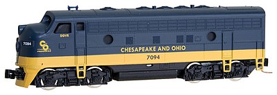 Micro-Trains EMD F7A - Standard DC Chesapeake & Ohio #7094 (blue, yellow) - Z-Scale