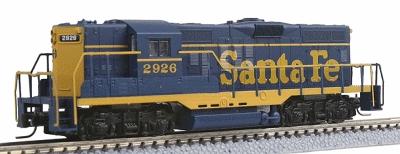 Micro-Trains Diesel EMD GP9 Powered Atchison, Topeka & Santa Fe #2926 (ATSF Blue, yellow Logo) - Z-Scale
