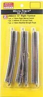 Micro-Trains Manual Turnout 490mm 13-Degree Right Z Scale Nickel Silver Model Train Track #99040911