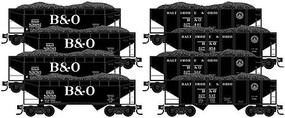 Micro-Trains Steel Hopper Car with Coal Load 8-Pack Ready to Run Baltimore & Ohio (black, 4 Cars Large B&O, 4 Cars 13 States Logo) N-Scale Micro-Trains Steel Hopper Car with Coal Load 8-Pack Ready to Run Baltimore & Ohio (black, 4 Cars Large B&O, 4 Cars 13 States Logo) N-Scale