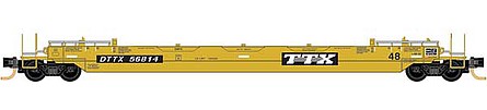 Micro-Trains 70 Husky-Stack Well Car with 48 Well 16-Pack - Ready to Run TTX (clean paint, yellow, black) - N-Scale