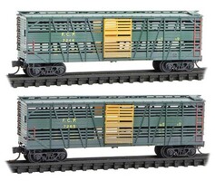 Micro-Trains 40' Stock Wthrd FCP 2/ N-Scale
