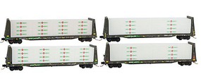 Whthrd Blkhd Flat BNSF 4/ - N-Scale