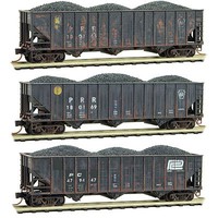 Micro-Trains 100T Hopp w/Coal Ld PC 3/ N-Scale Micro-Trains 100T Hopp w/Coal Ld PC 3/ N-Scale