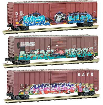 Micro-Trains 50 Box Animal Graffiti 3 - N-Scale