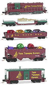 Micro-Trains Train-only Train Sets Tree Trimming Express Christmas Train - N-Scale