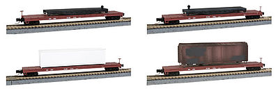 Micro-Trains 60 Flat Runner Pack Western Pacific (4) Z Scale Model Train Freight Car Set #99400067