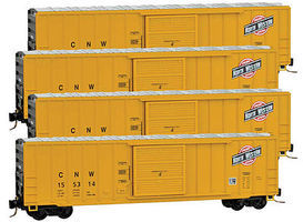 Micro-Trains 50' Ribside Single Door Boxcar Chicago & NW (4) Z Scale Model Train Freight Car #99400071 Micro-Trains 50' Ribside Single Door Boxcar Chicago & NW (4) Z Scale Model Train Freight Car #99400071