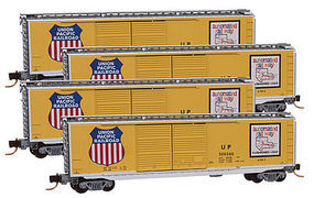 Micro-Trains 50' Std Boxcar Runner Pack Union Pacific (4) Z Scale Model Train Freight Car Set #99400080 Micro-Trains 50' Std Boxcar Runner Pack Union Pacific (4) Z Scale Model Train Freight Car Set #99400080