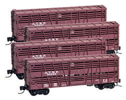 Micro-Trains 40' Despatch Stock Car 4-Car Runner Pack Santa Fe Z Scale Model Train Freight Car #99400085 Micro-Trains 40' Despatch Stock Car 4-Car Runner Pack Santa Fe Z Scale Model Train Freight Car #99400085