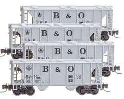 Micro-Trains PS-2 70-Ton 2-Bay Covered Hopper 4 Pack Baltimore & Ohio Z Scale Model Railroad #99400086 Micro-Trains PS-2 70-Ton 2-Bay Covered Hopper 4 Pack Baltimore & Ohio Z Scale Model Railroad #99400086