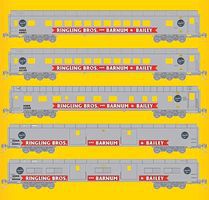 Micro-Trains 5-Car Smooth-Side Passenger Set Ringling Brothers Z Scale Model Train Passenger Car #99401100 Micro-Trains 5-Car Smooth-Side Passenger Set Ringling Brothers Z Scale Model Train Passenger Car #99401100
