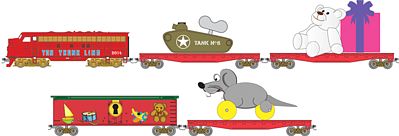 Micro-Trains Toy Trunk Line Christmas Train Set Z Scale Model Train Set #99421050