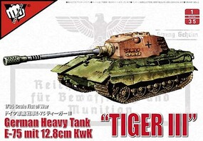Model-Collect WWII German E75 Heavy Tank w/122mm Plastic Model Military Tank Kit 1/35 Scale #35012