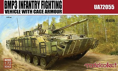 Model-Collect BMP3 Infantry Fighting Vehicle w/Cage Armor Plastic Model Military Vehicle 1/72 #72055