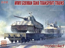 Model-Collect 1/72 WWII German Tank Transport Trains- Schwerer Platformwagons (4), E75 Heavy Tank & E50 Medium Tank Model-Collect 1/72 WWII German Tank Transport Trains- Schwerer Platformwagons (4), E75 Heavy Tank & E50 Medium Tank