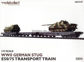 Model-Collect German WWII STUG E50 Transport Train Plastic Model Locomotive Kit 1/72 Scale #72167