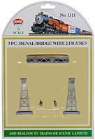 3-Piece Signal Bridge Set w/2 Figures (3) N Scale Model Railroad Bridge #1311
