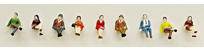 Model-Power Sitting People (9) N Scale Model Railroad Figure #1336