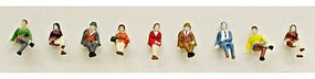Sitting People (9) N Scale Model Railroad Figure #1336