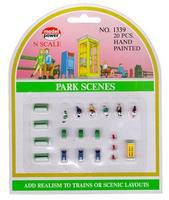 Model-Power Park Scenes (20) N Scale Model Railroad Figure #1339 Model-Power Park Scenes (20) N Scale Model Railroad Figure #1339