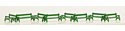 Model-Power Benches (8) N Scale Model Railroad Building Accessory #1340
