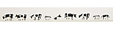 Model-Power Cows & Calves Black & White (9) N Scale Model Railroad Figure #1350