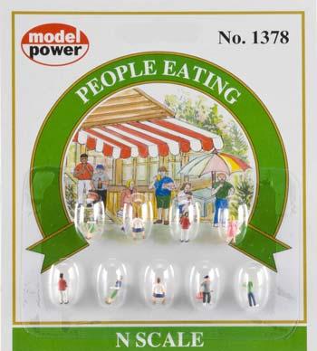 Model-Power People Eating N Scale Model Railroad Figure #1378