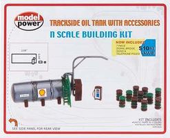 Model-Power Trackside Oil Tank Kit with Accessories N Scale Model Railroad Building #1470