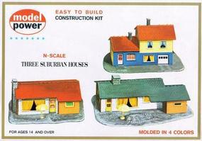 Three Suburban Houses Kit N Scale Model Railroad Building #1502