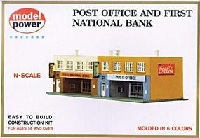 Post Office & 1st National Bank Kit N Scale Model Railroad Building #1539