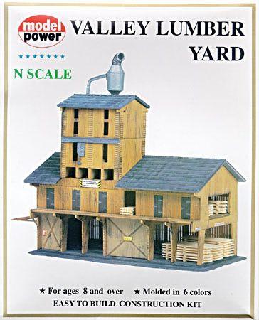 Model-Power Lumber Yard Kit N Scale Model Railroad Building #1565