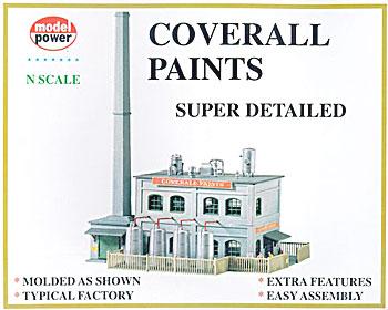 Model-Power Coverall Paints Factory Deluxe Building Kit N Scale Model Railroad Building #1566