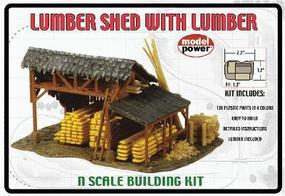 Lumber Shed with Lumber N Scale Model Railroad Building #1580