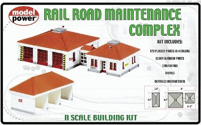 Model-Power Railroad Maintenance Complex Kit N Scale Model Railroad Building #1584