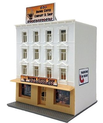 Model-Power Brown Coffee Company/Shop Kit N Scale Model Railroad Building #1592