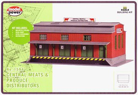 Model-Power Central Meat & Produce Kit N Scale Model Railroad Building #1594