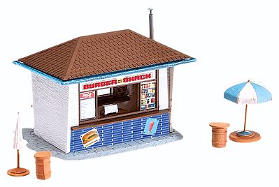 Model-Power Burger & Shake Stand Kit HO Scale Model Railroad Building #184