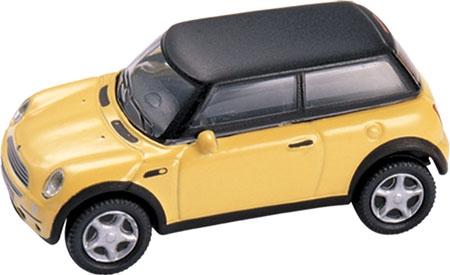 Model-Power Diecast Automobiles - Mini Cooper Yellow w/Black Roof - HO-Scale