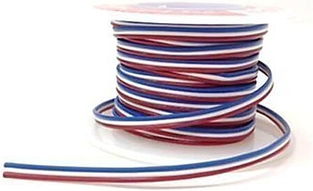 Model-Power 3 Conductor Red/Orange/Brown Wire 12 feet Model Railroad Hook-Up Wire #2303