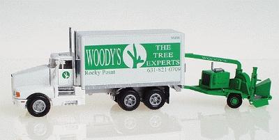 Model-Power 18 Box Truck w/Wood Chipper Woodys Tree Service - HO-Scale