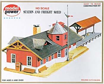 Model-Power Station & Freight Shed Kit HO Scale Model Railroad Building #427
