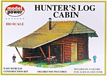 Model-Power Hunters Log Cabin Kit HO Scale Model Railroad Building #434