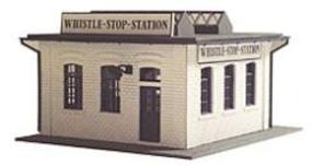Model-Power Whistle Stop Station Kit HO Scale Model Railroad Building #444
