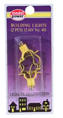 Model-Power Building Light Set (2) Model Railroad Light Bulb #491