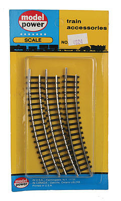 Model-Power Curved track R2 (3 pack N Scale Nickel Silver Model Train Track #4924